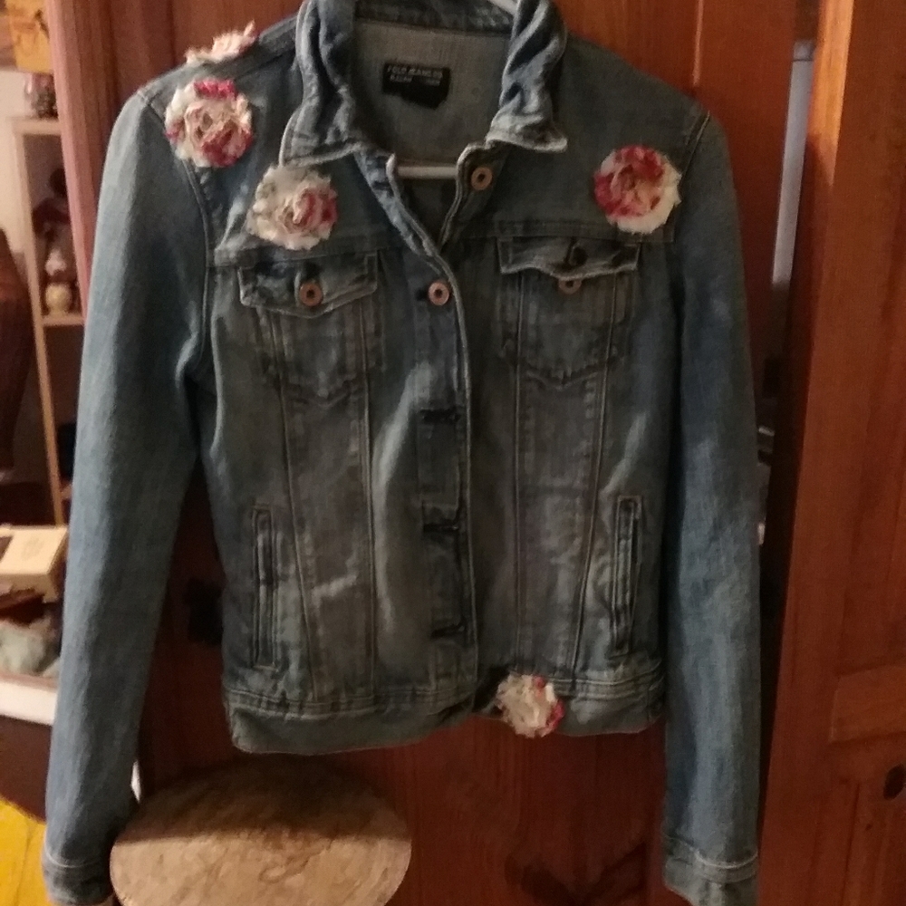 Ladies embellished long sleeve denim jacket